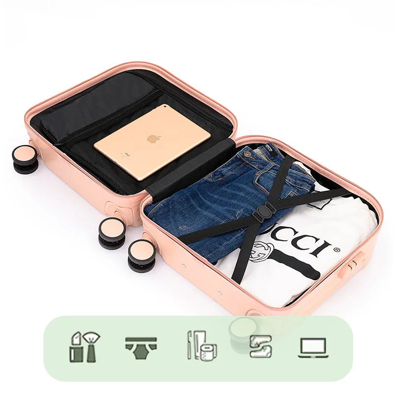 Small 18" Rolling Luggage Women Men New Style Wheel Trolley Box Holiday Travel Clothes Carry Case