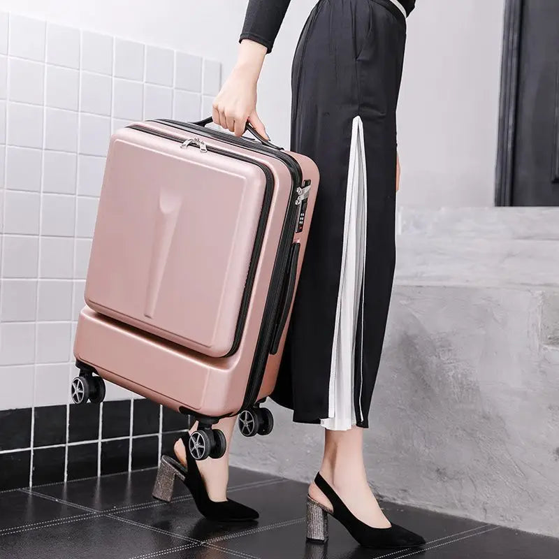 Ins Male Small Luggage Boarding Box Front Opening Female 20-inch Luggage Case Password Traveling Cabin Suitcase Suitcase