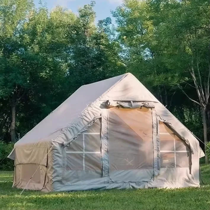A luxury light weight oxford cloth inflatable tent instant cabin inflatable winter tent with tunnel outdoor camping air tents
