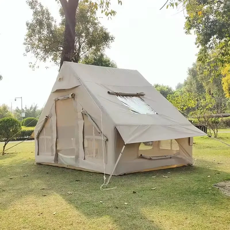 A luxury light weight oxford cloth inflatable tent instant cabin inflatable winter tent with tunnel outdoor camping air tents