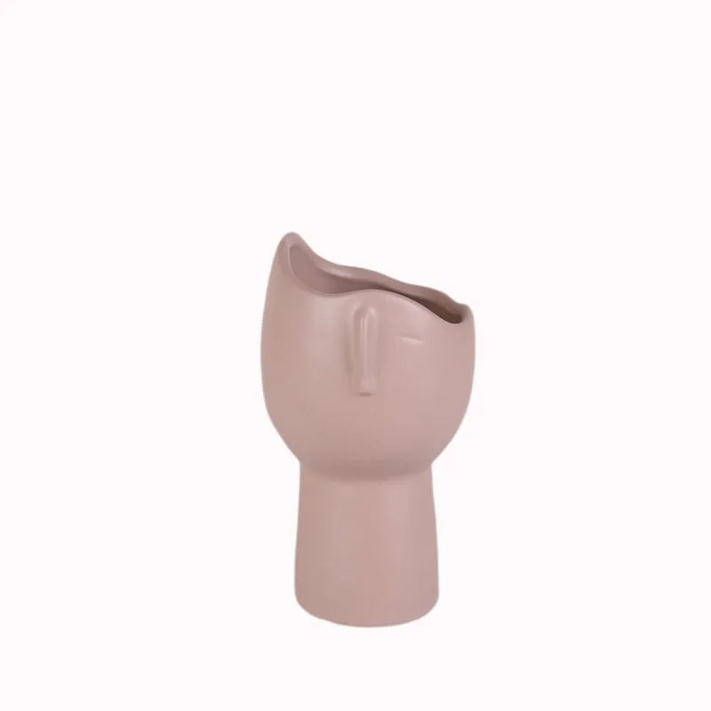 Cartoon Pouting Figure Ceramic Vase Living Room Decoration Abstract Art Face Vase Flower Arrangement Crafts Home Decoration New