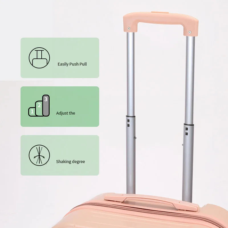 Small 18" Rolling Luggage Women Men New Style Wheel Trolley Box Holiday Travel Clothes Carry Case