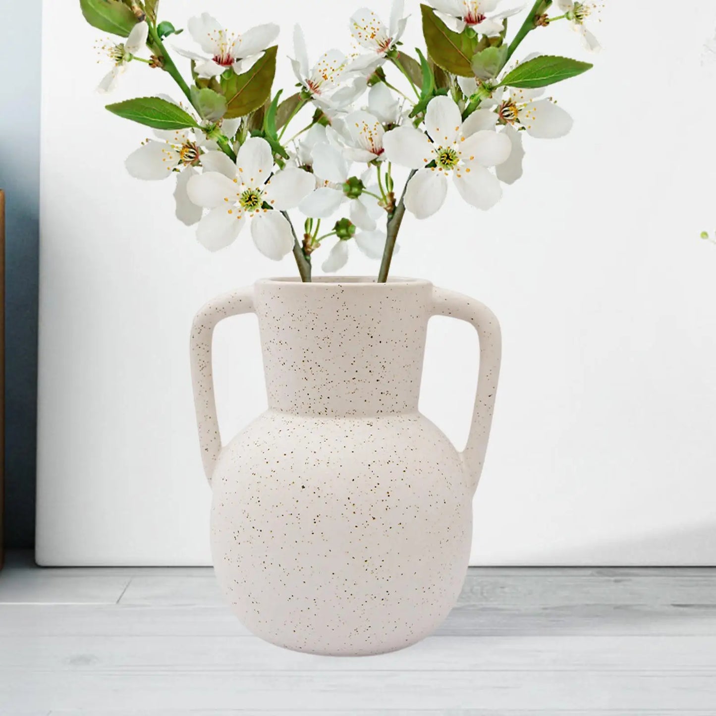 Plant Pot Holder Decors Desktop Display Floral Arrangements Ceramic Flower Vase for Office Fireplace Entryway Living Room Indoor