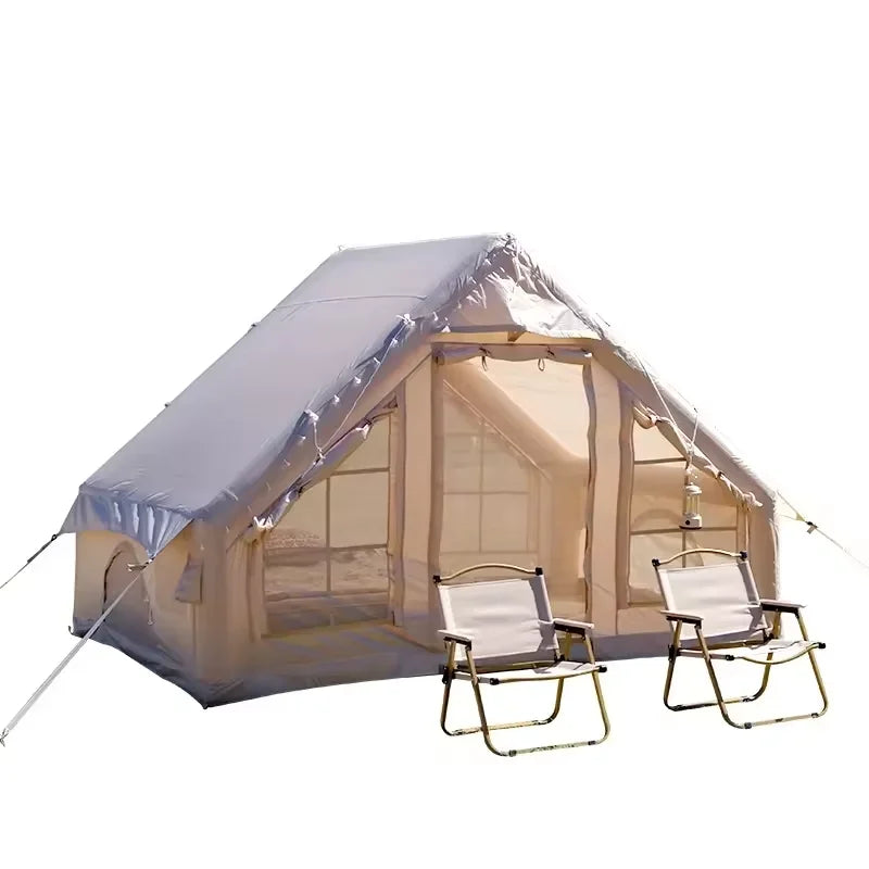 A luxury light weight oxford cloth inflatable tent instant cabin inflatable winter tent with tunnel outdoor camping air tents