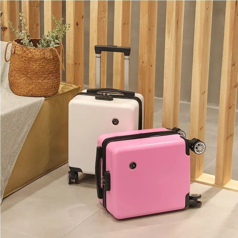2023 Teenagers Mini Aluminum Frame Suitcase Carry On Rolling Luggage Spinner Suitcase Colorful Beautiful Boarding Cabin 14 Inch