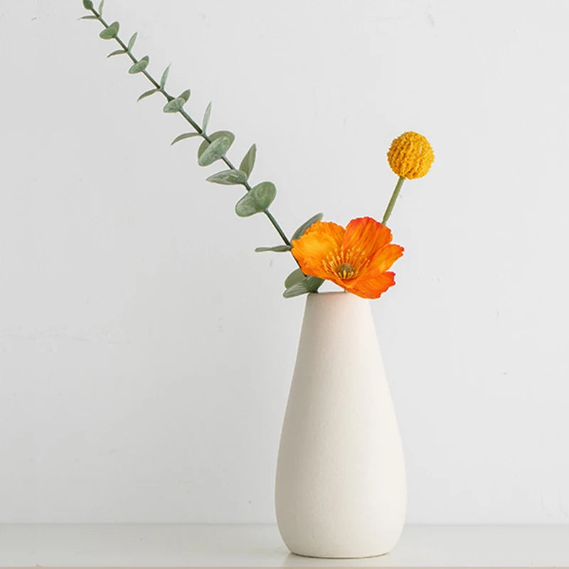 Nordic Ceramic Vase Flower Bottle White Mini Ceramics Vase for Dried Flower Living Room Decoration Home Table Decor Gift
