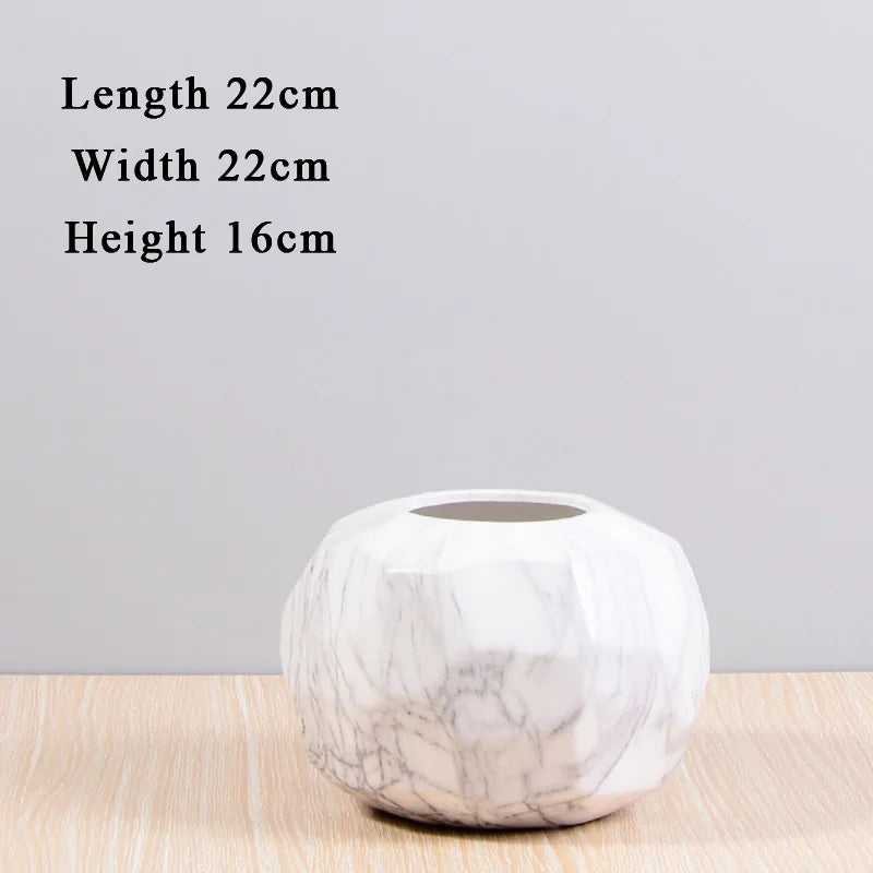 Nordic Modern Marble Lines Vase, Creative Ceramic Flower Ornament, Home Decoration, Living Room, Bedroom, Dining Room, Table Top