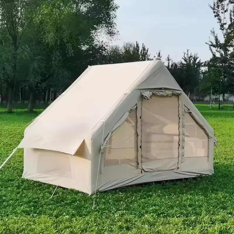 A luxury light weight oxford cloth inflatable tent instant cabin inflatable winter tent with tunnel outdoor camping air tents