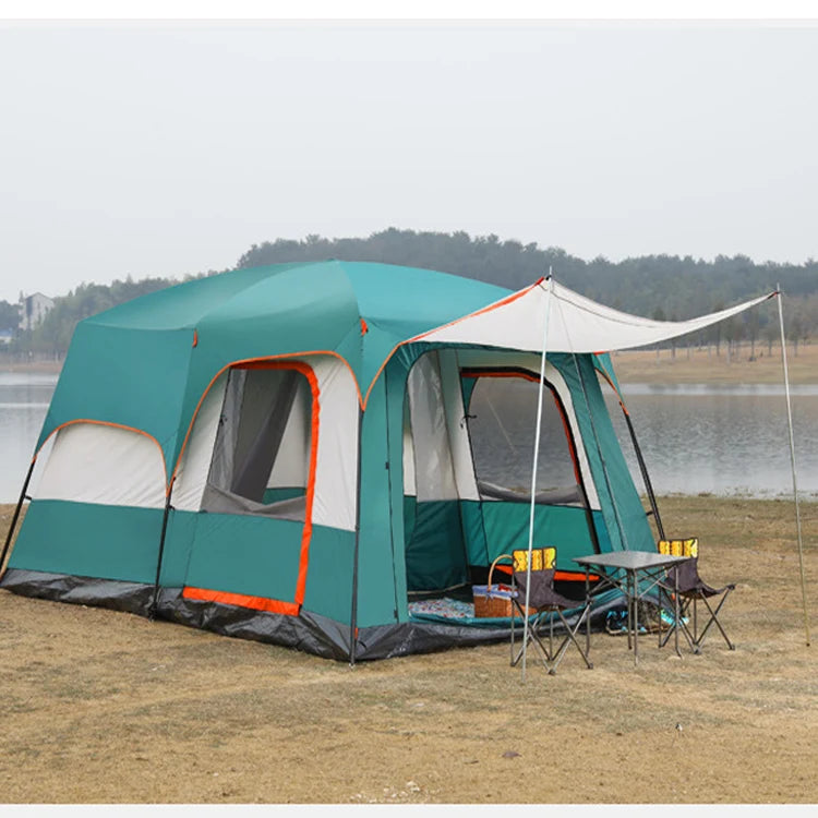 Super-Large Luxury Two Bed Rooms With One Living Room Family Camping Waterproof Tent Outdoor