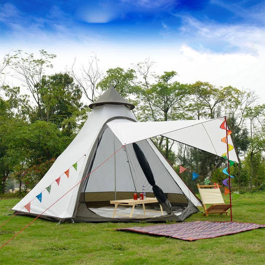 3-4 Person Camping Tent Luxury Waterproof Indian Yurt Large Multiplayer Aluminum Pole Outdoor Travel Camping Double Layer Tents