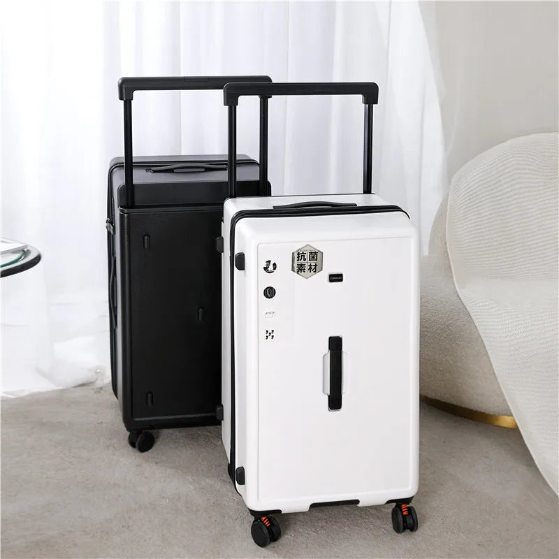 Large capacity wide pull rod suitcase net celebrity student carry on travel luggage thickened password trolley box 24/26/28 inch