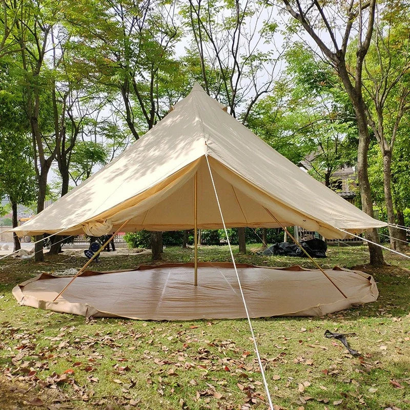 3Meters Indian Yurt Tent Outdoor Camping Bell Rainstorm Proof Pyramid Canvas Tent 5-8Persons Glamping Luxury Mongolia Family