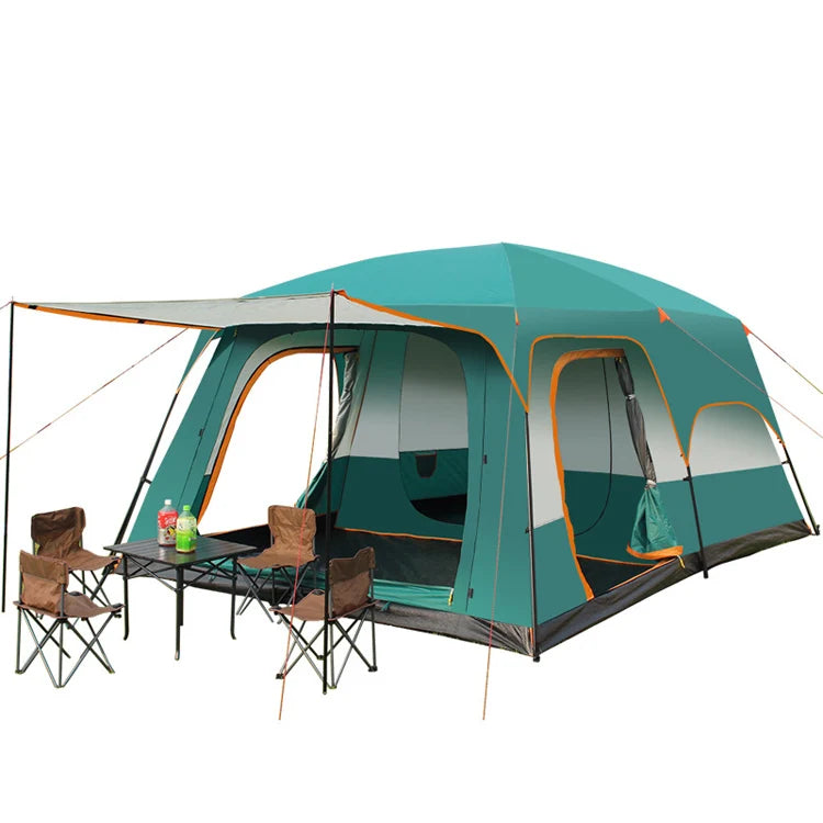 Super-Large Luxury Two Bed Rooms With One Living Room Family Camping Waterproof Tent Outdoor