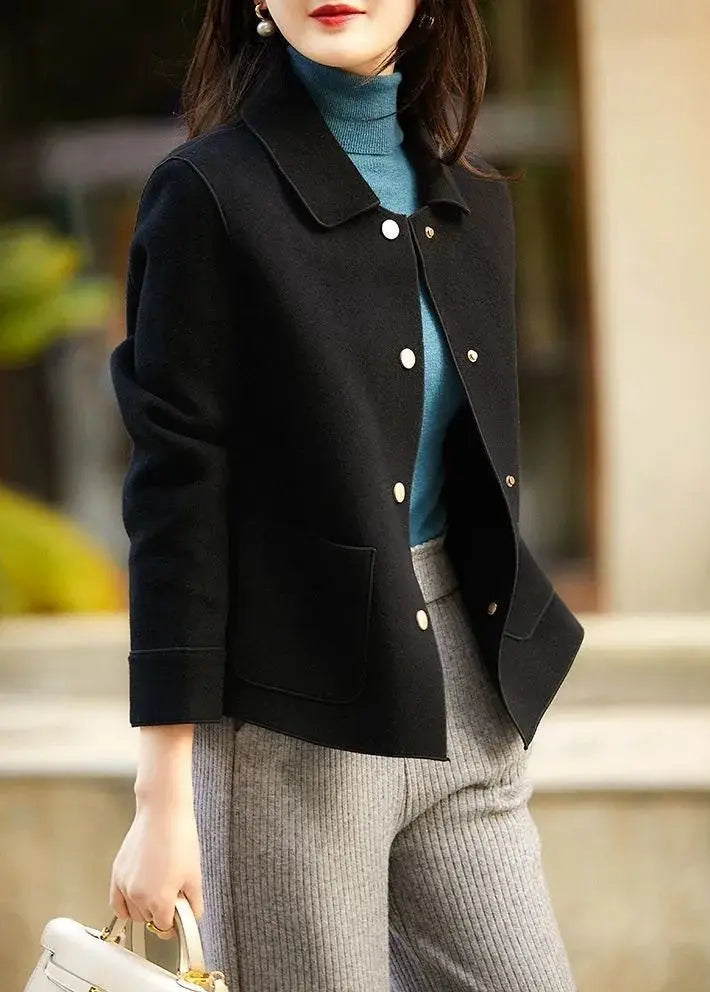 Fashion Elegant Women Coat New Korean Version Simple Solid Color Woolen Coat Temperament Loose Autumn Short Jacket Women 2022