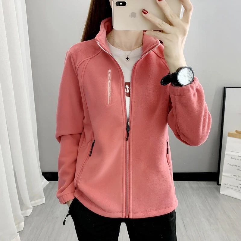 5XL Spring Autumn Clothes Sky Blue Coat Slim Women Sweatshirt Embroidery Letter Sport Tops Liner Fleece-lined Young Woman Jacket